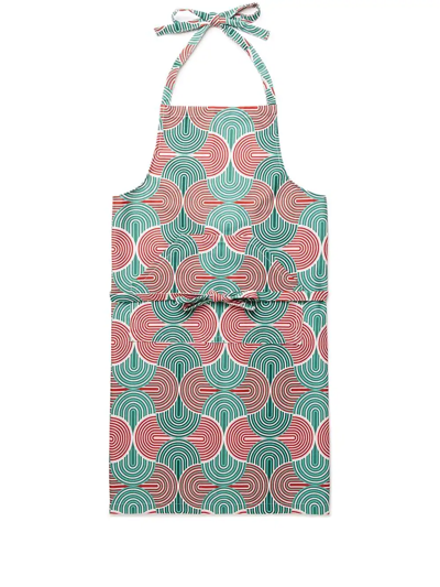 La Doublej All-over Graphic Print Apron In Slinky Verde