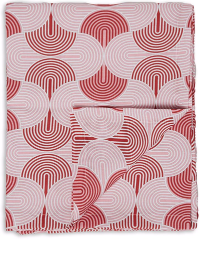 La Doublej Large Abstract-print Tablecloth In White