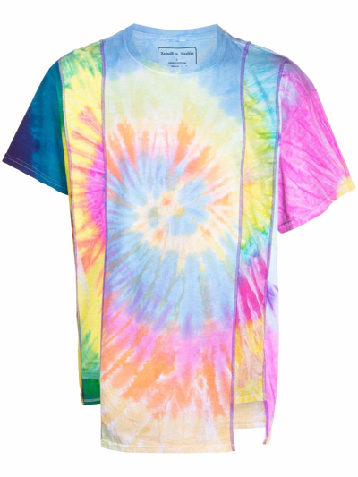Needles Tie Dye-print Panelled T-shirt In Yellow