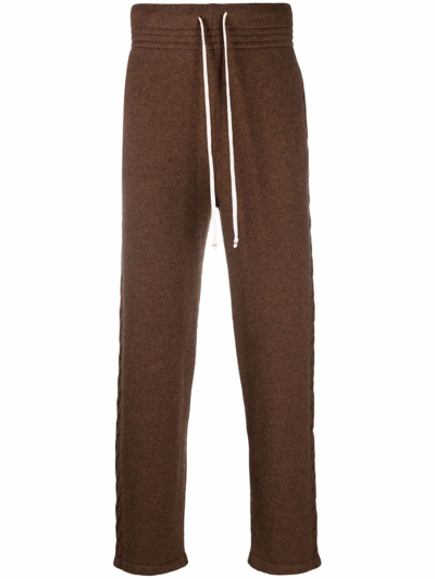 Les Tien Cashmere Knit Track Pants In Brown
