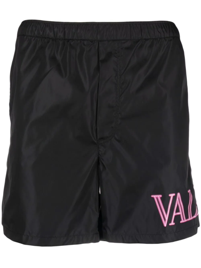 Valentino Neon Logo Swim Short - Atterley In Black