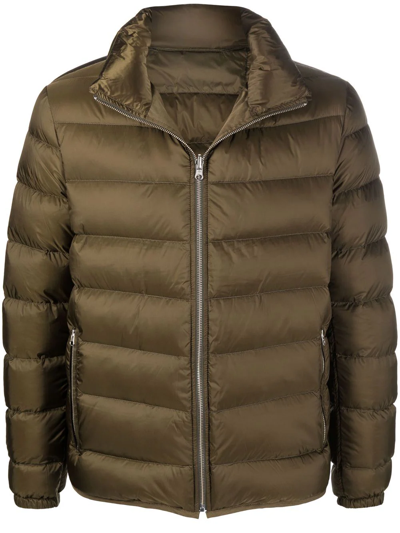 Ten C Zip-up Tonal Puffer Jacket In Grün