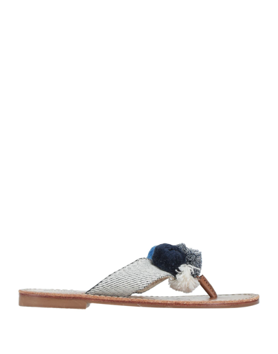 Soludos Toe Strap Sandals In Blue