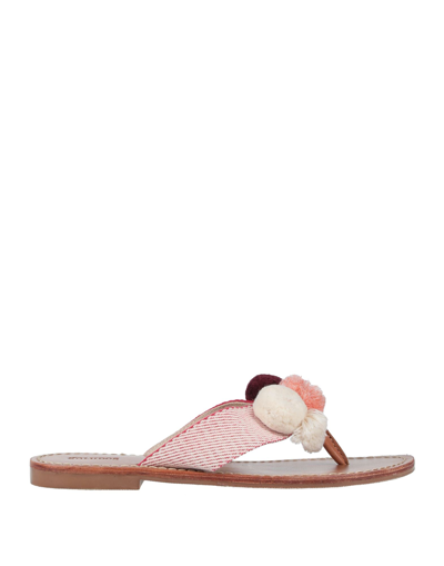 Soludos Toe Strap Sandals In Red
