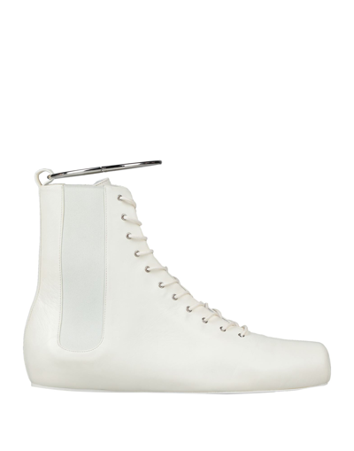 Jil Sander Ankle Boots In White