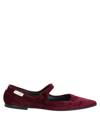 Passion Blanche Ballet Flats In Maroon