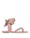 Gia Couture Toe Strap Sandals In Pink