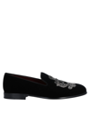 Dolce & Gabbana Man Loafers Black Size 8.5 Textile Fibers In Black