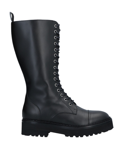 Moschino Knee Boots In Black