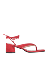 Pollini Toe Strap Sandals In Red