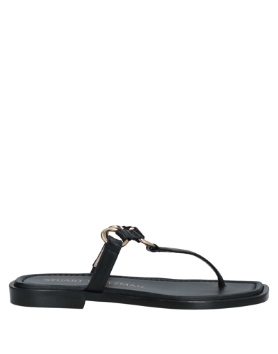 Stuart Weitzman Toe Strap Sandals In Black