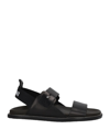 POLLINI POLLINI MAN SANDALS BLACK SIZE 8 SOFT LEATHER,17139682OF 15