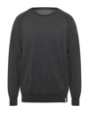 H953 Man Sweater Black Size 42 Merino Wool In Grey