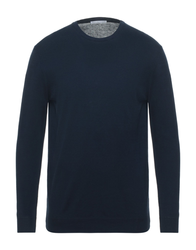 Grey Daniele Alessandrini Sweaters In Dark Blue
