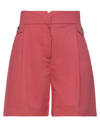 Twenty Easy By Kaos Woman Shorts & Bermuda Shorts Burgundy Size 2 Cotton In Red