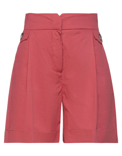 Twenty Easy By Kaos Woman Shorts & Bermuda Shorts Burgundy Size 2 Cotton In Red