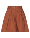 Solotre Woman Shorts & Bermuda Shorts Camel Size L Cotton In Beige