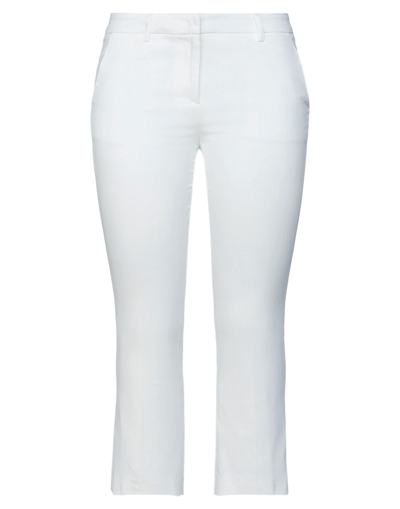 Fit Cropped Pants In White