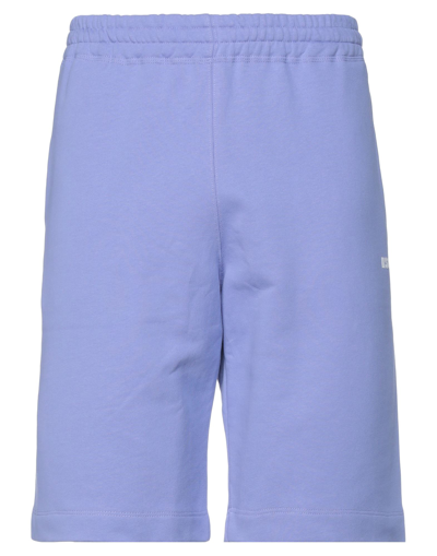 Msgm Man Shorts & Bermuda Shorts Lilac Size Xs Cotton In Purple