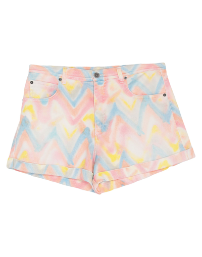 M Missoni Embroidered Printed Denim Shorts In Pink