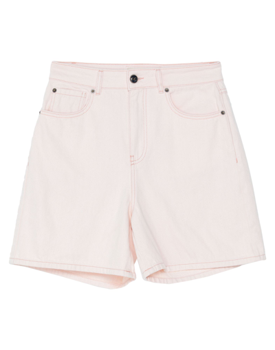 Semicouture Denim Shorts In Orange