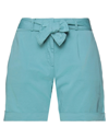 Paul & Shark Woman Shorts & Bermuda Shorts Turquoise Size 10 Cotton, Elastane In Blue