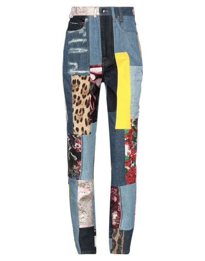 DOLCE & GABBANA DOLCE & GABBANA WOMAN JEANS BLUE SIZE 4 COTTON, SYNTHETIC FIBERS, SILK, METALLIC POLYESTER, CALFSKIN,13646575SX 3