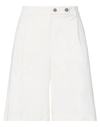 Semicouture Woman Shorts & Bermuda Shorts Ivory Size 2 Cotton, Elastane In White