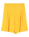 Dolce & Gabbana Woman Shorts & Bermuda Shorts Ocher Size 14 Viscose, Acetate, Elastane In Yellow