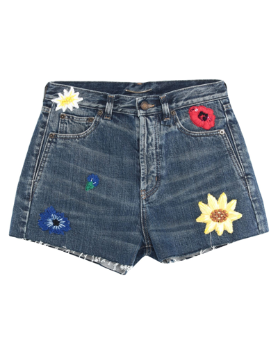 Saint Laurent Denim Shorts In Blue