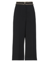 Moschino Cropped Chain-trimmed Stretch-crepe Wide-leg Pants In Black