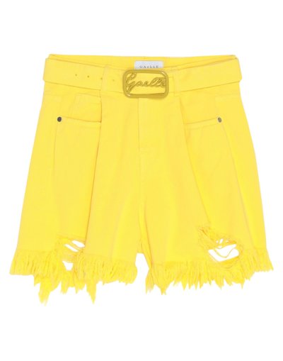 Gaelle Paris Denim Shorts In Yellow