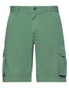 Sun 68 Man Shorts & Bermuda Shorts Green Size 38 Cotton, Elastane