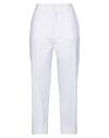 Merci .., Woman Pants White Size 6 Cotton, Elastane