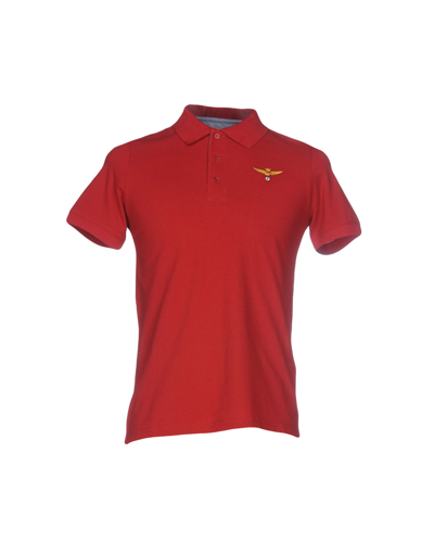 Aeronautica Militare Polo Shirts In Red