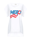 Merci .., Woman T-shirt White Size M Cotton