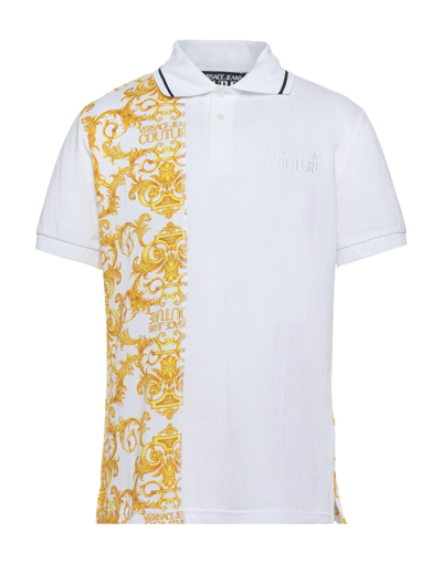Versace Jeans Couture Gold Colored Baroque Print Polo Shirt