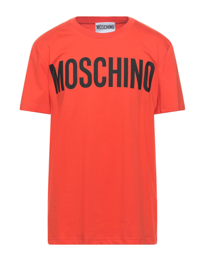 Moschino Man T-shirt Orange Size 46 Cotton