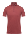 Fedeli Polo Shirts In Brick Red