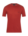 Giorgio Armani T-shirts In Brick Red
