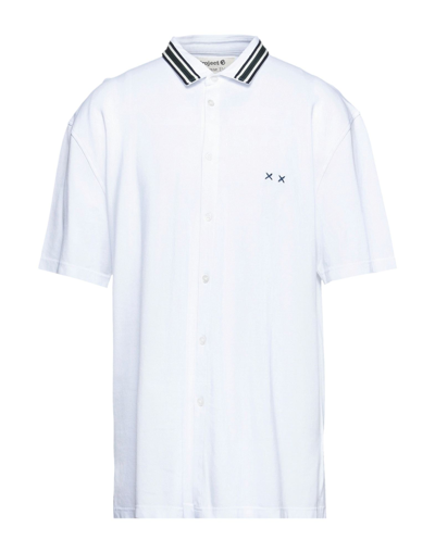 Project E Man Polo Shirt White Size S Cotton