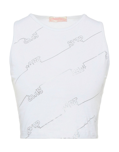 Shop ★ Art Woman Top White Size S Cotton, Elastane In White