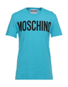Moschino Man T-shirt Pastel Blue Size 42 Cotton In Azure