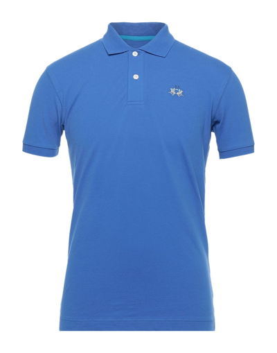 La Martina Polo Shirts In Bright Blue