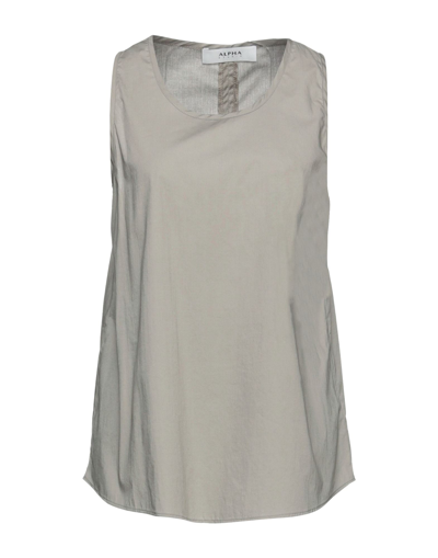 Alpha Studio Tops In Grey