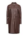 Merci .., Woman Shirt Chocolate Brown Size 2 Polyurethane, Polyester