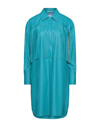 Merci Italia Woman Shirt Turquoise Size 2 Polyurethane, Polyester In Blue