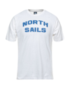 North Sails Elegant White Cotton Tee With Bold Blue Logo In White