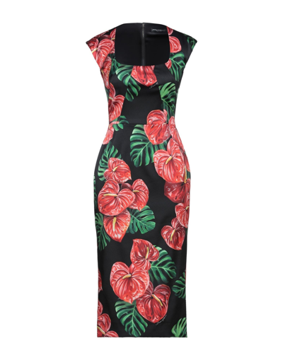 Dolce & Gabbana Midi Dresses In Black