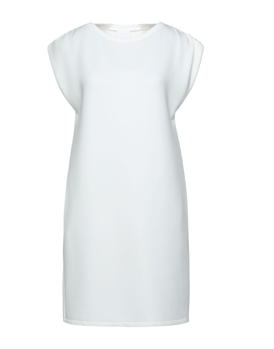 Merci .., Woman Mini Dress White Size S Modal, Polyester, Elastane